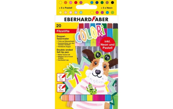 Eberhard Faber Filzstift Colori 20 Stück, Mehrfarbig