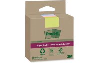 Post-it Notizzettel Super Sticky Recycling, Mehrfarbig, 3...