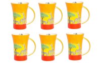 Mila Kaffeetasse Afrika 500 ml , 6 Stück, Orange