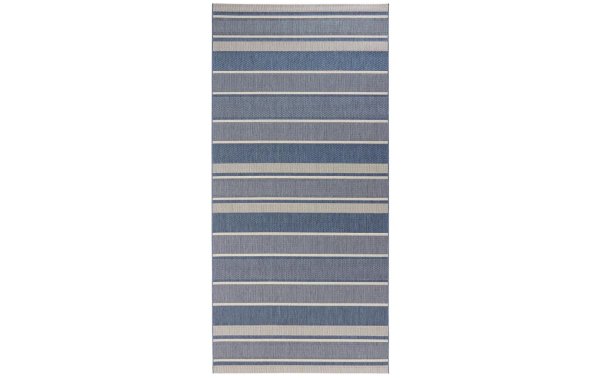 Northrugs Teppich Meadow Strap, 80 x 200 cm, Blau