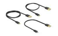 Delock USB 2.0-Kabel 3er Set USB A - Micro-USB B...