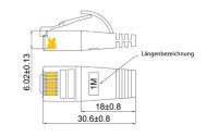 SLIM Slimpatchkabel  Cat 6, STP, 20 m, Gelb