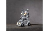 Star Trading LED-Figur Schneemann mit Auto, 23 cm, Weiss