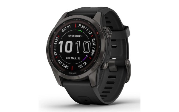 GARMIN Sportuhr Fenix 7S Sapphire Solar, Schwarz/Anthrazit