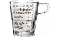Leonardo Kaffeetasse Senso mit Text 250 ml, 6 Stück, Transparent