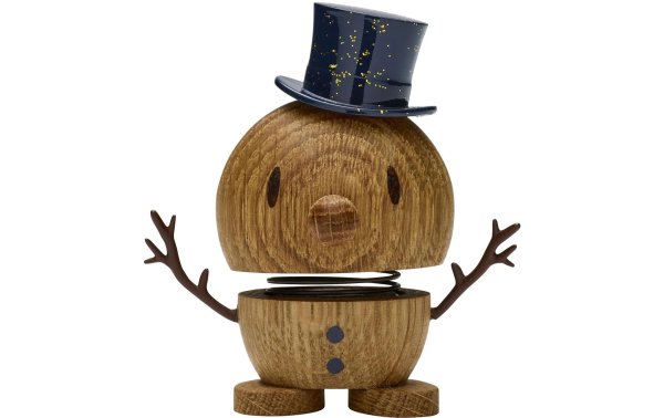 Hoptimist Aufsteller Bumble Schneemann Oak S 7.8 cm, Braun/Schwarz