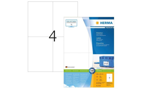 HERMA Universal-Etiketten 4676 105 x 148 mm, 400 Etiketten