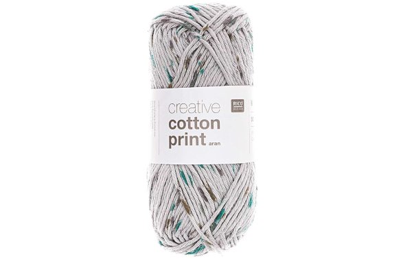 Rico Design Wolle Creative Cotton Print Aran 50 g Grau/Grün