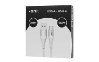 onit USB 2.0-Kabel USB A - USB C 2 m, Weiss
