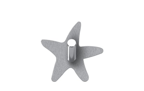 Kleine Wolke Wandhaken Star 2er Set, Edelstahl, Grau