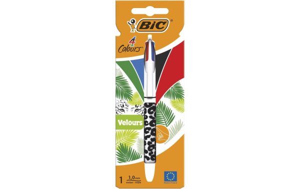 BIC Kugelschreiber 4 Colours Velours 0.32 mm, 1 Stück, Schwarz