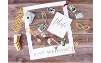 Partydeco Hochzeitsaccessoire Photo Booth Best Wedding 12-teilig, Gold