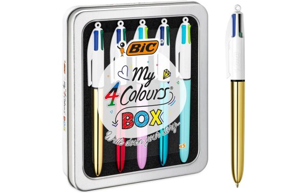 BIC Kugelschreiber My Colors Box 0.32 mm, 5 Stück, Mehrfarbig