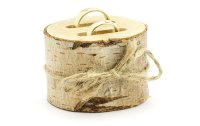 Partydeco Hochzeitsaccessoire Ringkissen Holz 4 x 6 cm, 1 Stück, Braun