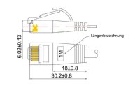 SLIM Slimpatchkabel Cat 6, UTP, 7.5 m, Weiss