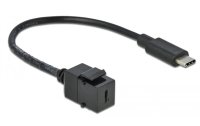 Delock Keystone-Modul USB3.0 USB-C – USB-C, 25cm Schwarz