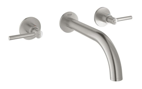 GROHE Lavaboarmatur Atrio 1/2", Steel, Wandmontage, Hebelgriffe