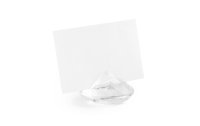 Partydeco Tischkarte Halter Diamanten 4 cm, 10 Stück, Transparent