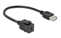 Delock Keystone-Modul USB2.0 USB-A – USB-C, 25cm schwarz