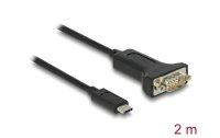 Delock Serial-Adapter USB-C – RS-232 D-Sub 9 Pin mit Muttern 2 m
