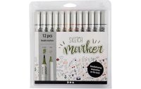 Creativ Company Filzstift Sketch Marker Pastell 12 Stück