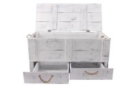 Holz Zollhaus Truhe Vintage Shabby Weiss, 85 x 40 cm