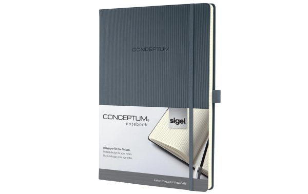 Sigel Notizbuch Conceptum A4, Kariert, Dunkelgrau