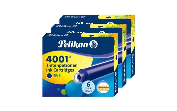 Pelikan Tintenpatrone TP/6/3B Königsblau, 3 Pack