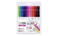 Tombow Fineliner TwinTone Brights 0.8 mm, 0.3 mm, 12...