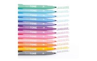Tombow Fineliner TwinTone Pastels 0.8 mm, 0.3 mm, 12 Stück