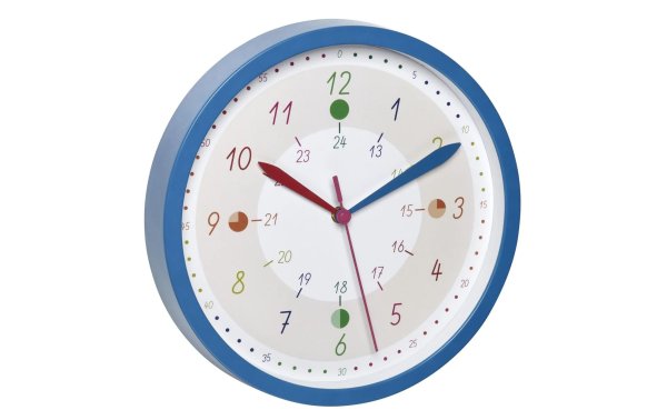 TFA Dostmann Kinder Wanduhr Tick & Tack Blau