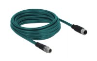 Delock Patchkabel M12-M12 Cat 6A, S/FTP, 5 m, Blau, 8Pin-X-kodiert