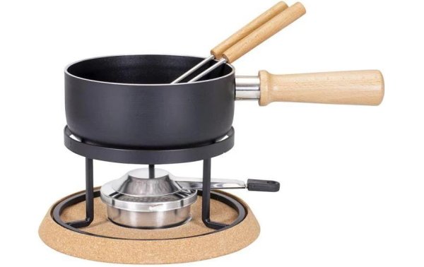 Kadastar Käsefondue-Set Bernina 5 Teile, Schwarz