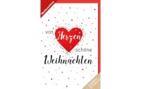 Braun + Company Weihnachtskarte Herzen 11.5 x 17 cm