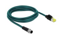 Delock Patchkabel M12-RJ45 SF/UTP, 2 m, 4 Pin D-kodiert PROFINET