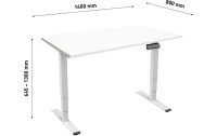 Contini Tisch höhenverstellbar  mit Tischplatte 1.4x 0.8 m weiss