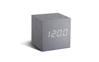 Gingko Digitalwecker Cube Click Clock Silber