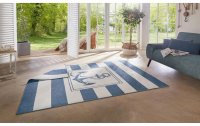 Northrugs Teppich Twin Supreme Borbon, 80 x 150 cm, Blau/Crème