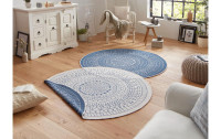 Northrugs Teppich Twin Porto, Ø 200 cm, Blau/Crème