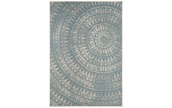 Northrugs Teppich Jaffa Arnon, 160 x 230 cm, Taupe/Türkis