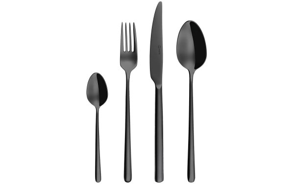 Sola Besteck-Set Calgary PVD 24-teilig, Schwarz matt