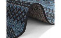 Northrugs Teppich Jaffa Sidon, 160 x 230 cm, Anthrazit/Blau