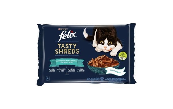 Felix Nassfutter Tasty Shred Original Ocean Selection, 4x80g