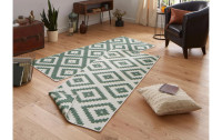 Northrugs Teppich Twin Malta, 80 x 250 cm, Grau/Grün