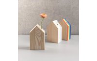 Rico Design Holzartikel Haus 100% FSC, mit Glasvase