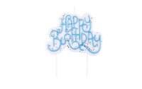 PME Kerze Happy Birthday Blau/Weiss, 1 Stück