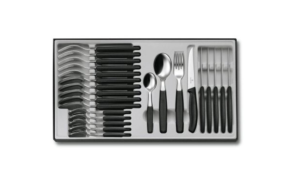 Victorinox Besteck-Set Swiss Classic 24-teilig, Schwarz/Silber