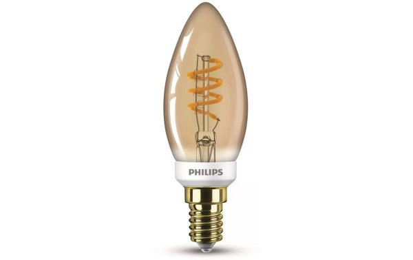Philips Lampe LEDcla 15W B35 E14 GOLD D Warmweiss