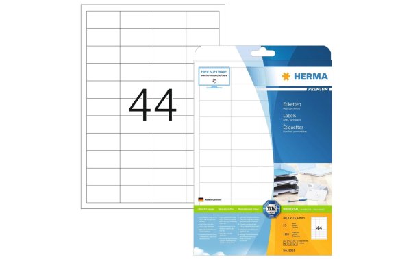 HERMA Universal-Etiketten Premium, 4.83 x 2.54 cm, 1100 Etiketten