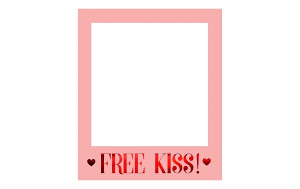 Partydeco Hochzeitsaccessoire Free Kiss 50 x 59.5 cm, Pink